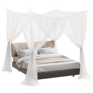 침대용 파나시스 4 코너 모기장, 풀 퀸 킹 사이즈 화이트 캐노피 침대 커튼, 파티오 실내 야외용 우아한 캐노피, 할로윈 장식(화이트, 83