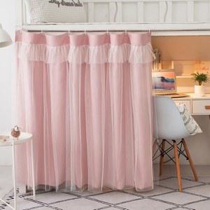 1 패널 하단 이층 침대 커튼 이중층 통기성 기숙사 홈 싱글 프라이버시 천 캐노피, 로우 로프트를 위한 블랙 암막 안감 포함