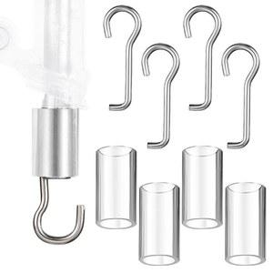 수평 미니 블라인드용 4세트 완드 와이어 및 슬리브 칼라, 후크 윈도우 블라인드 교체용 수리 부품, 오프너 액세서리용 1인치 사각 헤드레일 포함