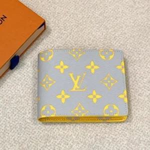 카우하이드 LV 모노그램 포켓 오거나이저 반지갑 라이트 그레이