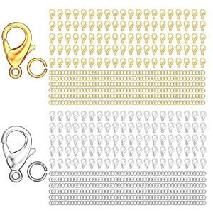 MKCYD 700Pcs 랍스터 집게 및 오픈 점프 링 세트, 14K 금과 은 목걸이 보석 제작을 위한 앵무새 방아쇠 잠금 장치