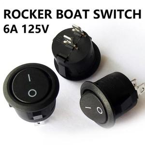 플라스틱 푸시 파워 단추 스위치 토글 블랙 2 핀  ON/OFF 원형 로커 직경 20mm  6A  250VAC  10A125VAC  5