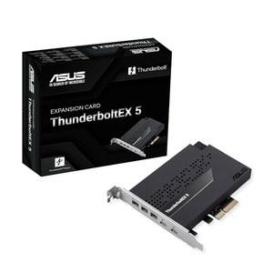 ASUS ThunderboltEX 5 확장 카드 - 듀얼 Thunderbolt 5개의 USB-C 포트, 120Gbps 대역폭, DisplayPort 2.1, PCIe 4.0 x4, USB4 , 인텔 800 시리즈 마더보드와 호환 가능