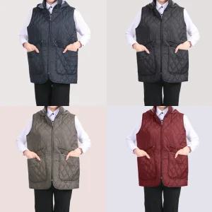 DMV02 겨울 누빔 후드 방한 조끼 냉동창고 앞치마