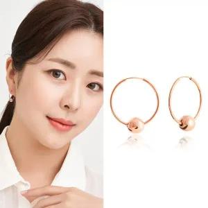 [엘렌쥬얼리]14k 로즈 볼 링 귀걸이