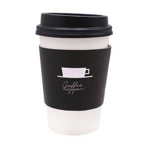 [이룸팩]테이크아웃종이컵세트 13온스+검정타공+호퍼홀더100개