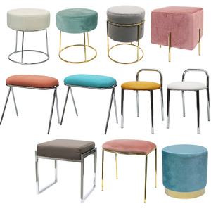 포네라 벨벳 골드 실버 스툴 카페 화장대 보조 인테리어 미드센추리 의자 모음