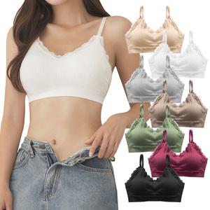 1개+1개 편한 레이스 브라렛 끈 조절 노와이어 브라탑 여성 속옷