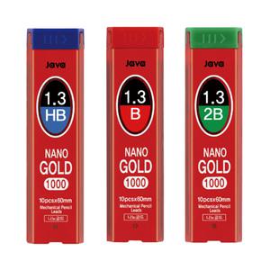 자바 1000 나노골드 샤프심 1.3mm HB B 2B 샤프 필기