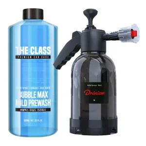 더클래스 버블맥스 프리워시 1L 카샴푸 세차샤무 + 블랙 압축분무기 2L