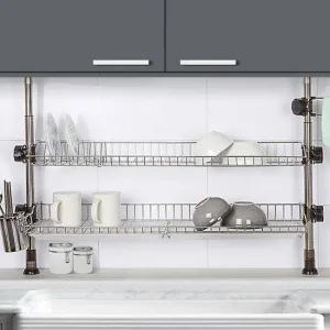 H-기둥식식기건조대 800 2단 주방용품 싱크대선반 접시꽂이