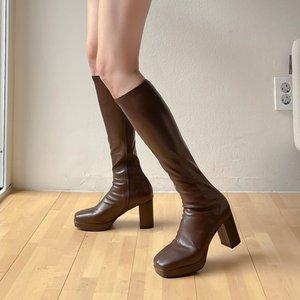 [니나스파리]가보시 통굽 7cm 스판롱부츠