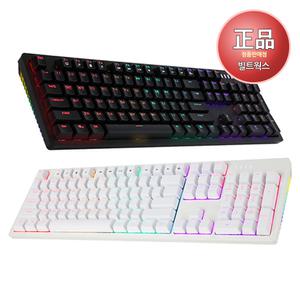 :앱코 K515 축교환 측면 RGB 라이팅 이중사출 게이밍 기계식 키보드 (화이트, 청축)