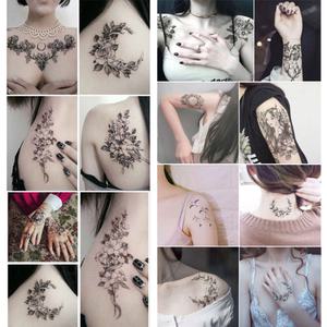 타투 스티커 17종 세트 다양한 크기 헤나 문신 판박이