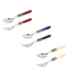 [까사부가티] 알라딘 커피스푼3p + 케익포크 3p 총 6p세트 (무광)