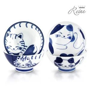 헨느 도라 미케 야옹이 공대 2P / 공기대접세트 고양이 그릇