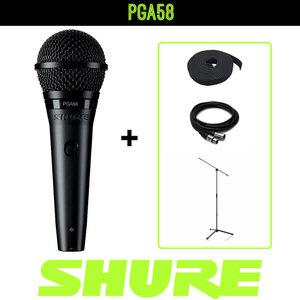 SHURE 슈어 PGA58 유선마이크 롱스탠드 패키지