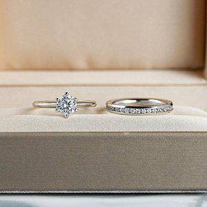 [샤밍주얼리]3부 다이아 반지 천연 우신 G Si2 6프롱 이터니티 프로포즈 웨딩 결혼 예물 가드링