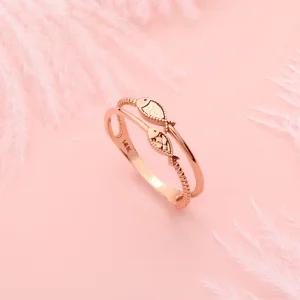 14k 럭키 트윈 물고기 반지 행운 금 애끼 새끼손가락 우정링