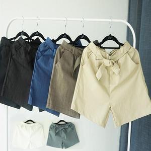 마쉬 면 마 린넨 4부 밴딩 여성반바지 9color + 벨트