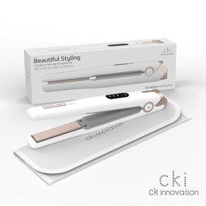 [CKI]-RI60A 화이트골드 무선 충전식 미니 고데기 파우치