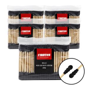 파인듀 검정 대나무 나선형 면봉 1000개입