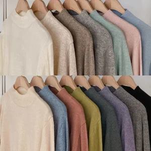 [코코블랑] 리얼 캐시미어 하프넥 긴팔니트