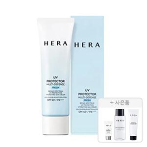 헤라 UV프로텍터 멀티디펜스 프레쉬 SPF50+PA4+, 50ML, 1개 + 증정 (리프레싱 클렌징 폼 50G,1개+딥 클렌징 오일, 50ml, 1개+ 익스트림포스 레포츠 SPF50, 15ml, 1개)