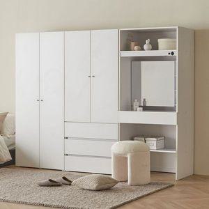 [NS홈쇼핑]아씨방가구 그란데 싱글+서랍+수납 화장대 옷장 세트 240cm[33616845]