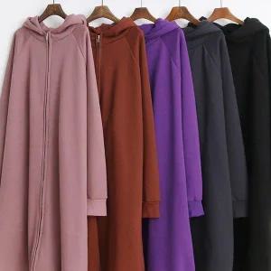 [하프클럽/]기모 오버 후드 롱 집업 401Q038S 빅사이즈 여성
