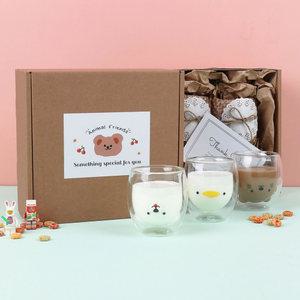 [홈카페 유리컵 7종] 귀여운 동물 강아지 컵 내열 곰돌이컵