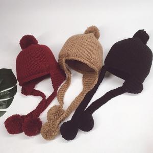 아동모자 방울방울 니트귀달이 머플러