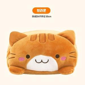 [RG34534T]미네코 사각쿠션 소 30cm 브라운 캐릭터 등쿠션