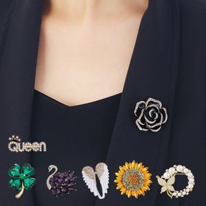 여성 패션 브로치 진주 패션 스카프핀