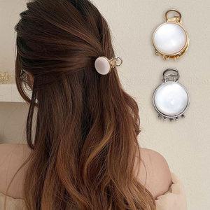 2개 세트 진주 프랑스 자개 헤어 미니집게핀 앞머리 반묶음 집게핀 머리핀