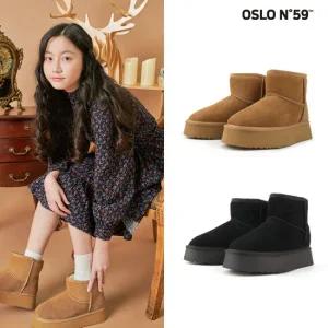 오슬로 N59 피요르드 숏 부츠 여성 천연소가죽 스웨이드 키높이