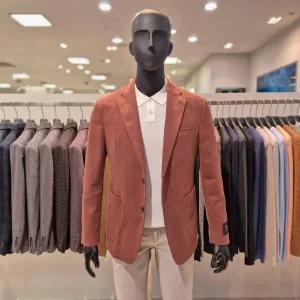 [바쏘](마산점)FW 오렌지 컬러 이태리 면 스판 패브릭 캐주얼 남성자켓