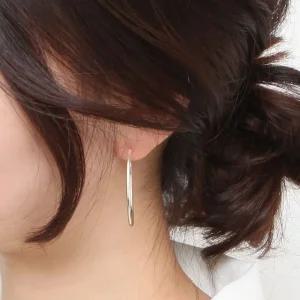 [미니아트] 92.5 실버 파이프 40mm 후프 링 은 귀걸이