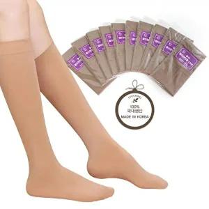 [서울양말]10켤레 80D 판타롱 밴드 스타킹 국산 고급 두꺼운 고탄력 반스타킹 니삭스 개별포장