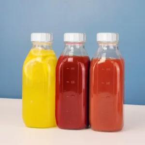 미르 사각 밀폐 갤런 눈금 유리병 3종 쥬스병 담금주병 공병