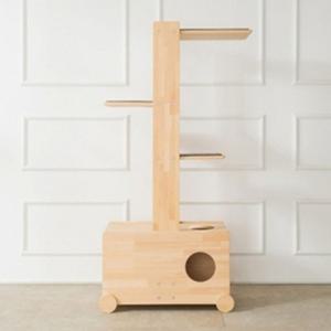 고양이 원목 화장실 캣타워 A타입 1P 흥미유발 놀이터 (WD39442)