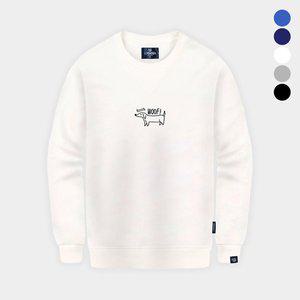 [진마니아]멍멍강아지 맨투맨티 남여공용 빅사이즈 S~4XL 오버핏 박스티 루즈핏 면티 단체티 긴팔 티셔츠