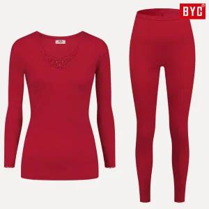 [하프클럽/BYC]BYC 여성내복빨간색 할머니내복선물 레드 적색 복기원 보온내의