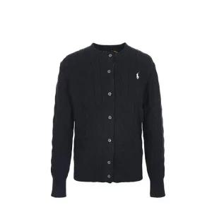 랄프로렌 폴로 여성 케이블 니트 꽈배기 가디건 블랙