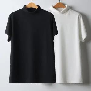 [하프클럽/]여성빅사이즈옷 오버핏 알파하이넥반팔티셔츠 J369H211 오버핏