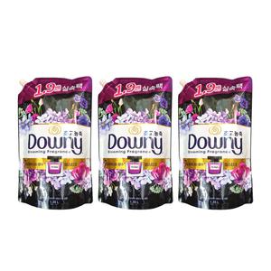 다우니 초고농축 생화 향기 컬렉션 섬유 유연제 미스티크 블랙 1.35L 리필 3개