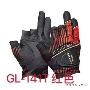 낚시장갑 남성용 부드러운 가죽 낚시 장갑 Fire Blood 얇은 3 핑거 컷 GL 141T 여름