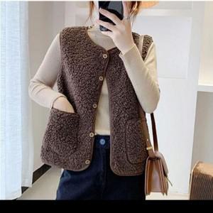 엘리몬드  수면조끼 할머니 김장 회사 사무실 플리스 양털 조끼 방한 겨울 여성 뽀글이