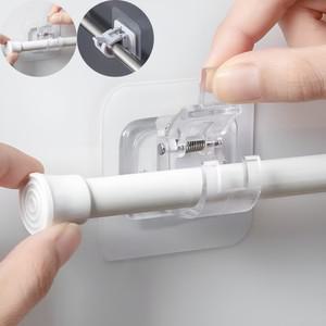 부착식 무타공 브라켓 다용도 압축봉 걸이 커튼봉 홀더 2Color  개별포장