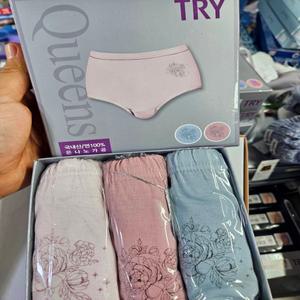 3 장 랜덤 순면 TRY  90-115호 국산 퀸스 할매 아줌마 삼각 팬티 고급 갱수네 면 100% 쌍방울 트라이 